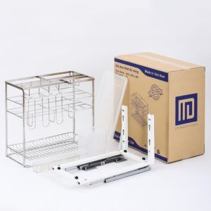 Giá Đựng Dao Thớt Inox 304 Chống Han Gỉ Có Ray Giảm Chấn Giá Đựng Đồ Nhà Bếp Dao Thớt Gia Vị Nắp Vung