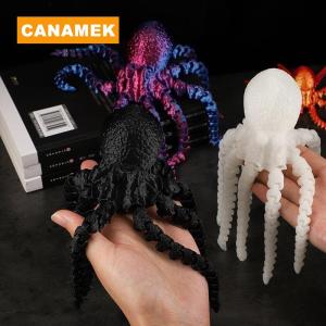 【CANAMEK】 3D Printed Articulated Octopus Poseable Tentacles Desk Toy PLA Sculpture For Kid Jointed Body Decorative Toy