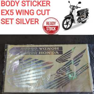 BODY STICKER EX5 WING CUT SET YELLOW/BLUE/WHITE/SILVER/BLACK AND RED