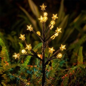 ZEME 20LED Solar Cherry Blossom Stake Lights IP65 Waterproof Outdoor Light for Yard Garden Christmas