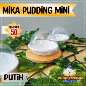 (ISI 50 PCS) MIKA PUDDING BULAT PINK DAN COKLAT /MIKA MOCHI DAIFUKU LUCU/ MIKA MOONCAKE/ MIKA CAKE