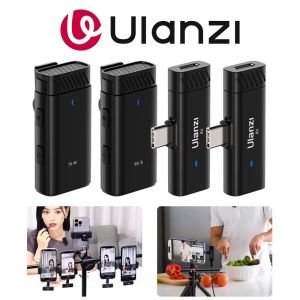 Ulanzi HM2301 Dual Channel Wireless Lavalier Microphone Vlog Live Interview Mic A005