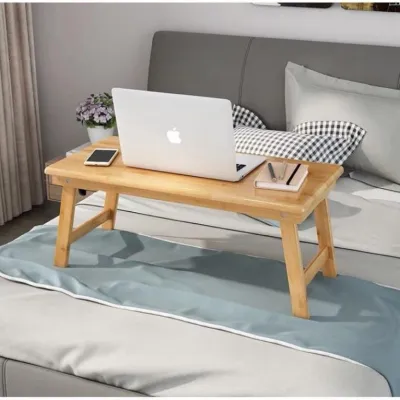 Bàn học gỗ bàn làm việc chân thang xếp chữ nhật gấp gọn ngồi bệt gỗ tự nhiên đa năng