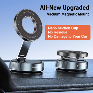 Magnetic Phone Holder – Alloy Folding Strong Magnet for Desk Car Wall Dashboard Window360° Adjustable Car Mount