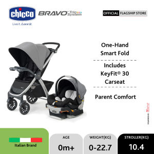 Chicco Bravo Trio Travel System (Stroller + Car Seat) / Kereta Dorong Bayi / Kereta Bayi / Stroller Baby / Stroller Bayi Lipat Travelling / Stroller Lipat / Stroller Bayi / Car Seat Bayi / Car Seat Anak / Tempat Duduk Bayi di Mobil