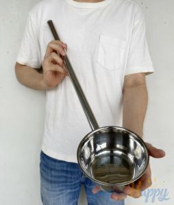 ที่ตักน้ำซุป ที่ตักอาหาร ตักน้ำร้๊อน ด้ามยาวสแตนเลส ด้ามยาวพิเศษ กระบวยน้ำ ช้อนน้ำยาว กระบวยโจ๊ก