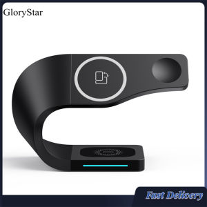 GloryStar 4-in-1 Wireless Charging Dock Smart Magnetic Charger Charging Adapter Compatible For Iphone12 Iwatch Headset