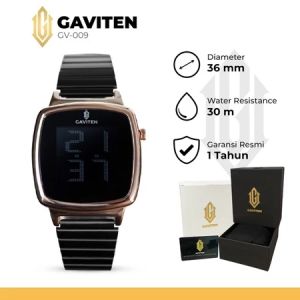 GAVITEN Jam Tangan Wanita Gaviten GV 009 Black Rosegold Original Garansi Resmi 1 Tahun - Rantai