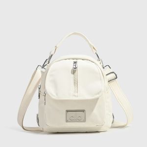 Alo YogaBackpack Crossbody Bag Women Waterproof Nylon Handbag Metal Logo Plate Multi Zipper Pocket Adjustable Wide Strap Top Handle Casual Gym Daily Travel Sling Bag