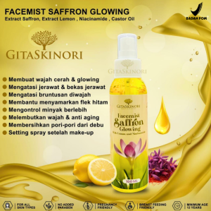 FACEMIST SAFFRON GLOWING GITASKINORI BPOM Air Saffron WITH LEMON NIACINAMIDE CASTOR OIL l Facemist | Air Semprot Muka Saffron AIR SAFFRON BPOM