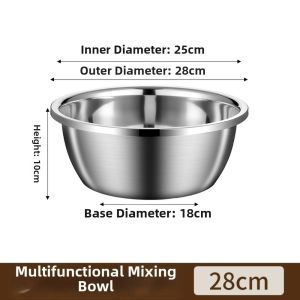 ANANAA Loại dùng cho thực phẩm Bát inox Đa năng Đậm đặc Bát ăn cho chó lớn Bền bỉ Ổn định Bát trộn sâu lòng Sử dụng trong nhà bếp