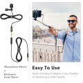 FIFINE Lavalier Lapel Microphone for Cell Phone DSLR Camera,External Headset Mic for YouTube Vlogging Video/Interview/ Podcast-C1. 