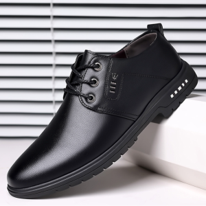 Brand GenGeGo（ 3 Days Delivered COD）Men Shoes Kasut Lelaki Casual Fashion Oxfords Leather Lace Up Formal Dress Shoes