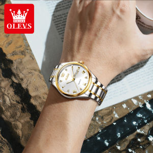 OLEVS jam tangan cowok dewasa 2024 anti air ori keren dial diamond roma  mewah kalender ganda suasana fashion bercahaya jam tangan pria bisnis