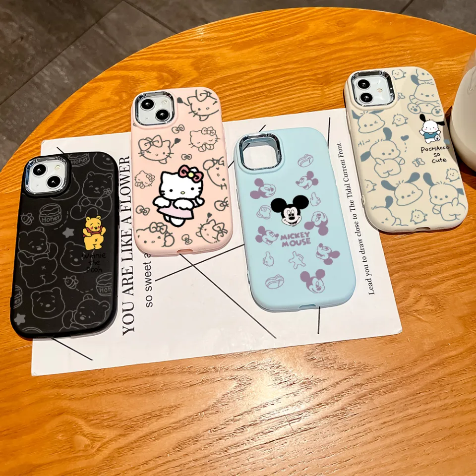 Hontinga Soft Case For Samsung Galaxy A52 A51 A52S A54 A71 A7 2018 A73 5G  J2 Prime M02 M11 M12 M22 Case Cute Mickey Mouse Soft Original Silver Edge 