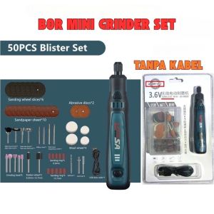 50pcs Bor Mini Grinder Set Cordless Pengukir Penggiling Mesin Alat Ukir Grafir Poles Drill Rotary