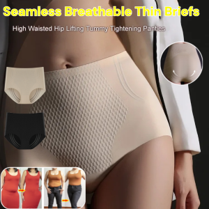 Pure Cotton Womens Briefs Seamless Mid-Waist Breathable Underwear Antibacterial Tummy Control Butt Lift Panties