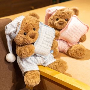 JOJO CASTLE Sweet Love Confession Bear Plush Toys 30/40/50cm High Quality Cartoon Pajamas Bear Doll Lovely Kids Sleeping Companion Romantic Girls Gift