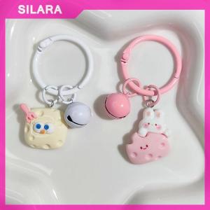 SILARA Cute Cartoon Cheese Keychain Creative Lovely Bag Pendant Keyring Girls Schoolbag Decoration For Friendship Gifts