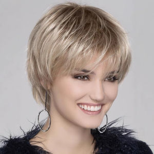 Hot-selling new European and American womens fashion brown mixed light gold short straight hair