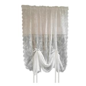 Florals Embroidered Lace Curtains with Rod Pockets Pulling Curtain for Elegant Home Decoration 150cm