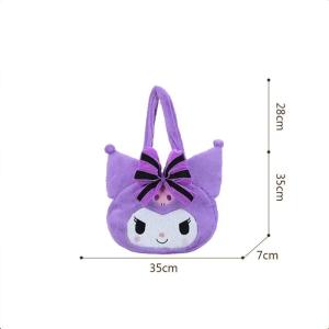 ZEEMIN Halloween Christmas Sanrio Kuromi Strawberry Bear Plush Handbag Cute Shoulder Bag Women Bag Kawaii Cotton Plush Teenagers Backpack Large Capacity