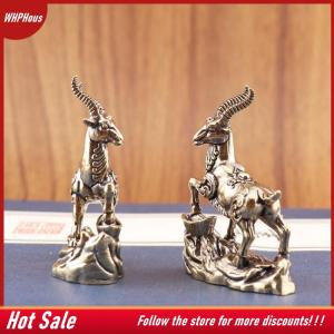 【COD】🔥🔥🔥 Vintage Brass Lucky Zodiac Animal Stepping Treasure Antelope Statue Desktop Home Ornament Decoration
