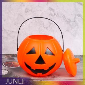 JUNLIi Halloween Party Props Plastic Pumpkin Bucket Decorate Halloween Decoration