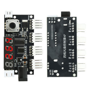 diymore DC 5-24V 5A Four way PWM Fan Speed Control Intelligent Temperature Control Cooling Temperature/Speed Display