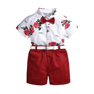 BestBorn 3pcs Summer Toddler Kids Baby Boy Gentleman Clothes Set Shirt Tops Shorts Pants Formal Outfit