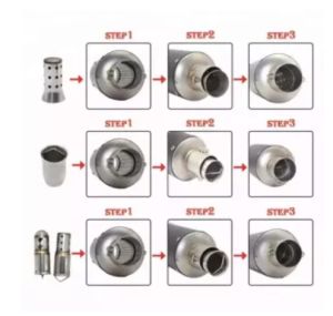 จุกลดเสียง ทรงกระสุน แคทลดเสียง ขนาด 2 นิ้วสำหรับรถมอเตอร์ไซค์ทุกรุ่น แคทลดเสียง2นิ้ว จุกลดเสียงเเบบโล่ง