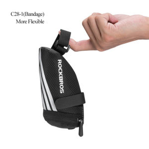 ROCKBROS ไนลอนกระเป๋าจักรยานจักรยานสะท้อนแสงกระเป๋าเกี่ยวอานจักรยานกระเป๋าที่นั่งจักรยานไฟท้ายด้านหลังถุงอานอุปกรณ์รถจักรยาน