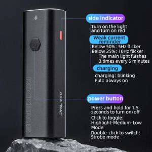 Rockbros RHL400 Lampu Sepeda USB Rechargeable 400LM 2000mAh Waterproof