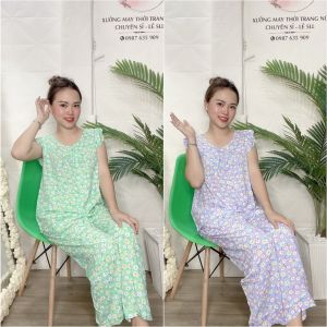Đồ bộ tole nữ đồ lanh nữ mặc nhà VNXK quần dài áo tay cánh tiênhọa tiết hoa nhí [CÓ SIZE] - TLD69