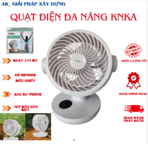 Quạt Sạc Điện KNKA 10.000 mAh Quay 270 Độ Có Remote Sạc Dự Phòng YHF019