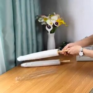White Paper Umbrella Diy Photography Prop Wedding Baby Shower Decor Asian Style Handmade Wood
