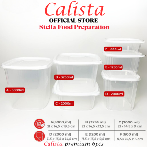 CALISTA TOPLES SET PLASTIK BENING CALISTA STELLA PUTIH SET ISI 6PCS