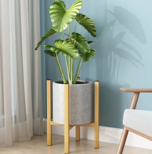 Nordic wrought iron flower stand Plant Bracket Modern Iron Adjustable Flower Pot Stand Metal Plant Stand Shelf Flower Pot Rack for Livingroom Indoor Balcony (No including Flowerpot)