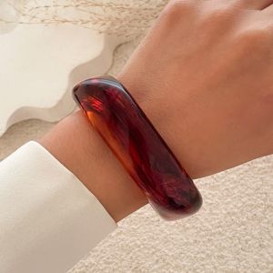DAN S Exaggerated Irregular Acrylic Bangles Bohemian Vintage Geometric Charm Bracelets Retro Colorful Wide Chunky Bangles Gifts for Women Girl