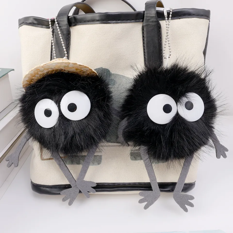 Kawaii Coal Ball Pendant Keychain Anime Spirited Away Totoro Plush