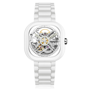 CIGA ออกแบบผู้ชายและผู้หญิงนาฬิกา Y Series Oriental Emerald กลไกอัตโนมัตินาฬิกาแฟชั่นเต็มรูปแบบตรงกับข้อมืออุปกรณ์เสริมแซฟไฟร์คริสตัลอะนาล็อกโครงกระดูกนาฬิกากับสายเซรามิก