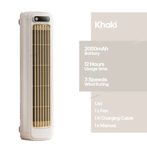 Vertical Air Conditioner Desktop Fan 2000mAh Portable Personal Tower Fan 3 Speeds Household Quiet Wall Non Drilling Cooler Gift