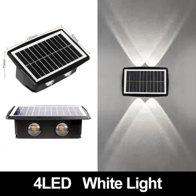 Vimite 4/6/10 LED Light Solar Garden Light Outdoor IP65 Waterproof Automatic Sensing Warm White Light Wall Light Up and Down Lighting Warm White Fence Light Suitable for House Courtyard Corridor Villa Terrace Home Garden Decorative Light