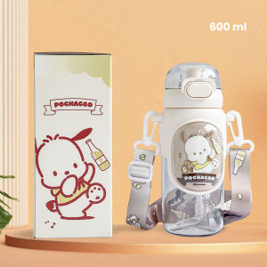 Aveline Botol Minum Anak Sanrio / Botol Minum Viral Anak Sekolah TK SD Tritan Tali Sedotan 600ML / Botol Anak Import Motif Sanrio 600ML