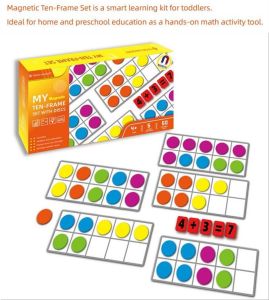 Magnetic Ten Frames Set Math Manipulative Elementary Classroom & Kindergarten Magnetic Number Counters Kids Math Games