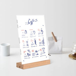 【New】A4 Wooden Acrylic Table Card A5 A6 Table Card Advertising Card Display Card Standing Card Menu Price Display Rack