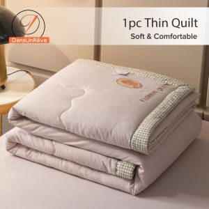 Dansunreve Chăn Bông Màu Trơn 100% Cotton Giặt Được Chăn Lông Vũ Chần Bông Chăn Điều Hòa Không Khí Đơn Giản Và Thoáng Khí Siêu Mềm Phong Cách Châu Âu 1 Chiếc