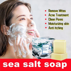 Sea Salt Soap Natural Goat Milk Handmade Soap Shrink Pores Whitening Blackhead Removal Face Soap
