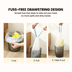 Garbage Bag Portable Thickened Large Plastic Bag with Drawstring