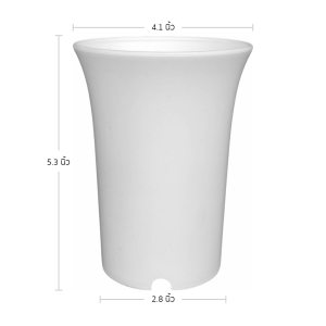 กระถาง กระถางแคคตัส กระถางปากแตร 4 นิ้ว สีขาว 100 ใบ ชิ้น อัน